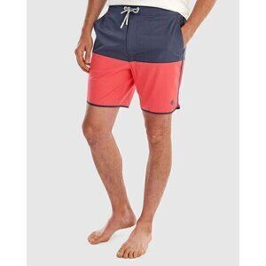 Johnnie-O Tully Half Elastic 7" Surf Shorts Size Small Scalloped Hem